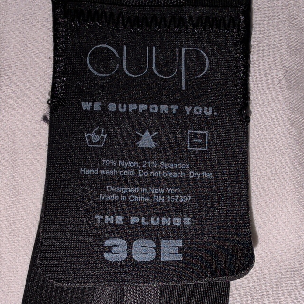 CUUP The Plunge Underwire Bra Black Sheer 36E 36DD NWOT - Picture 8 of 8